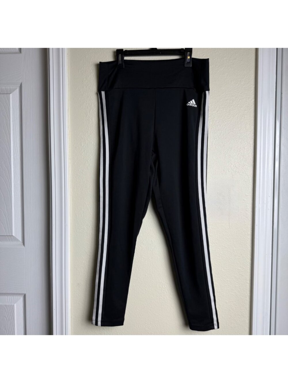NWT Adidas 3-Stripe Women's Leggings Track Pants Climalite Black Size L